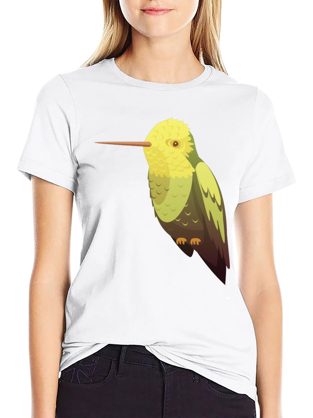 Hummingbird Graphic Tee - Black Cotton Blend