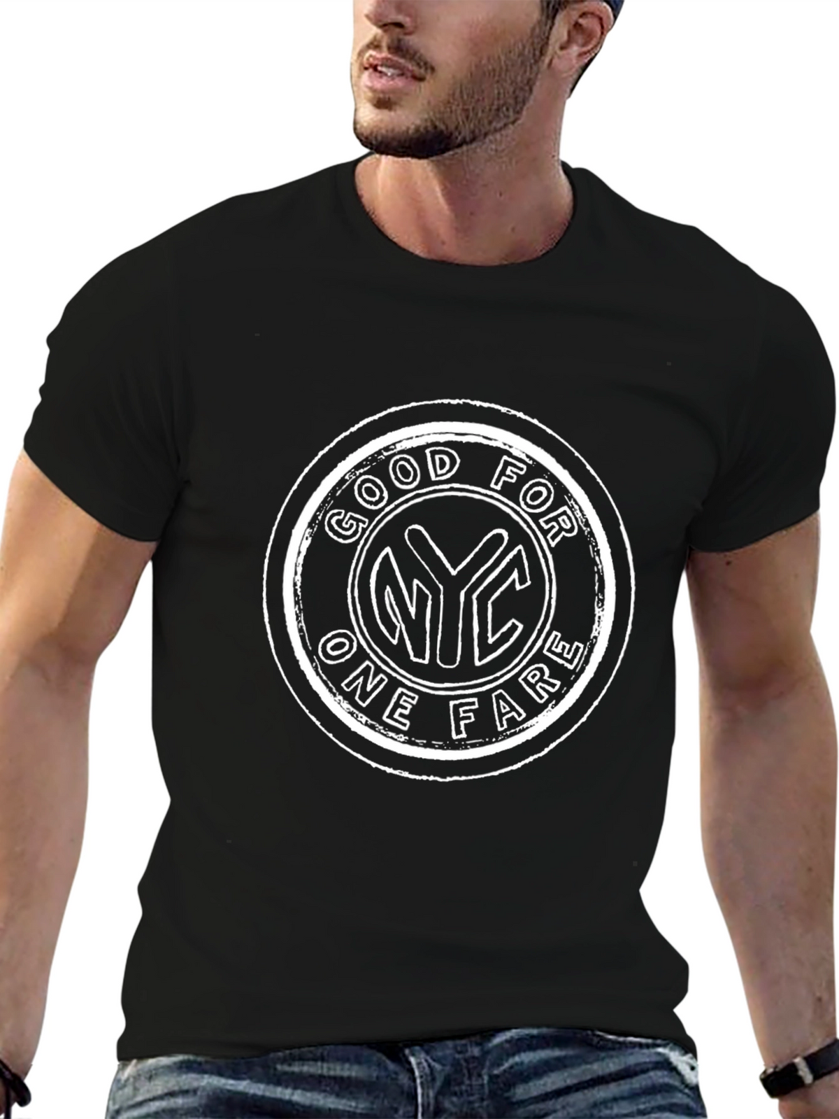 NYC Good For One Fare Black T-Shirt