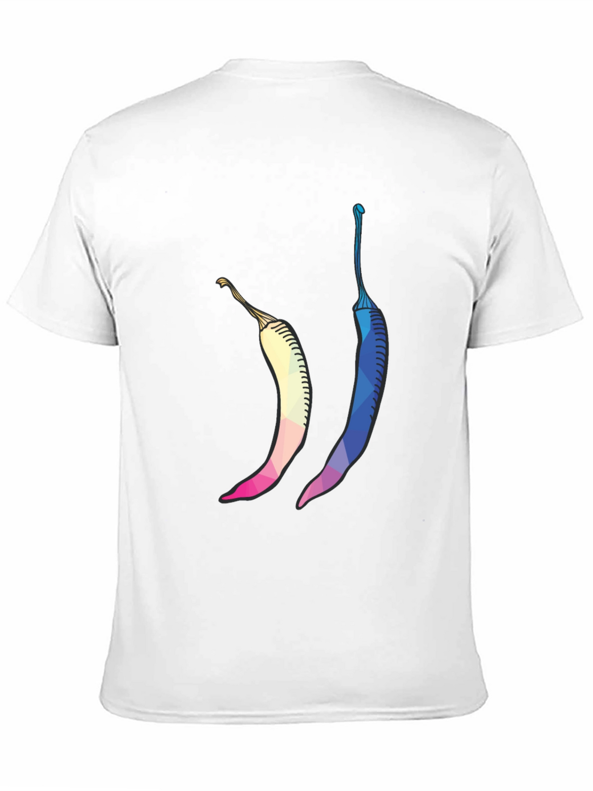 Geometric Chili Pepper Graphic Tee - Stylish Black T-Shirt