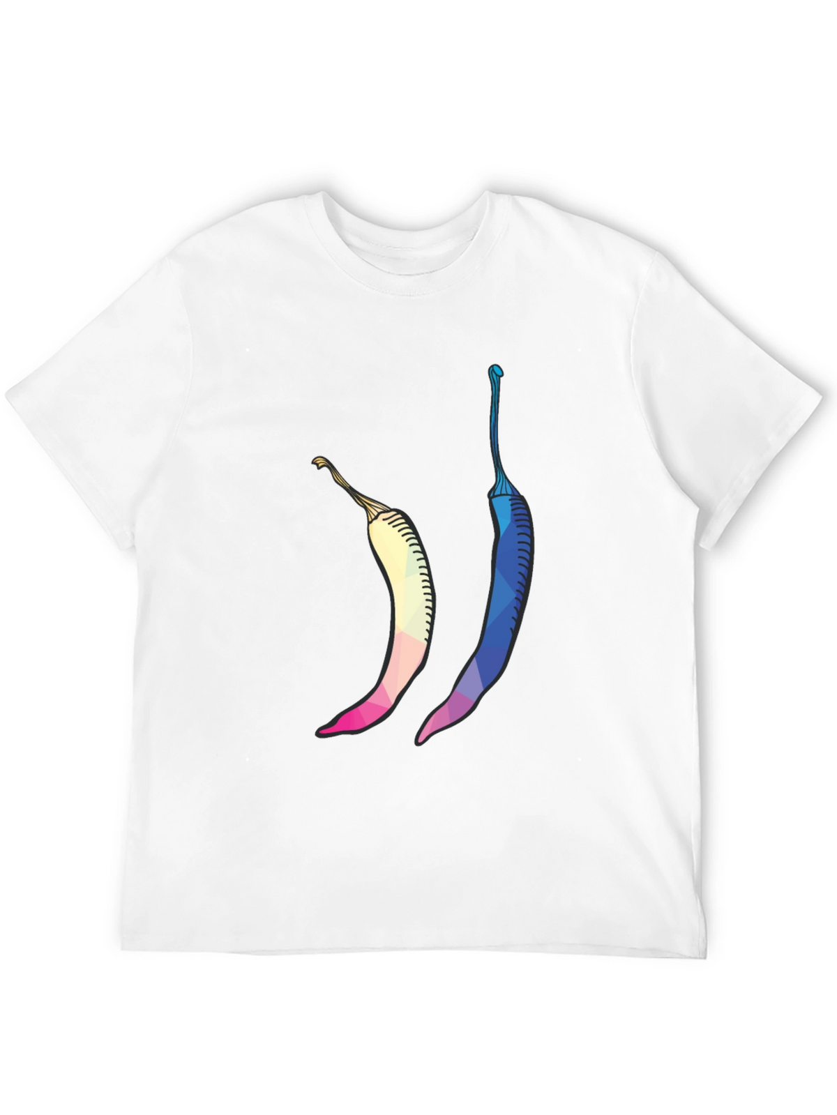 Geometric Chili Pepper Graphic Tee - Stylish Black T-Shirt
