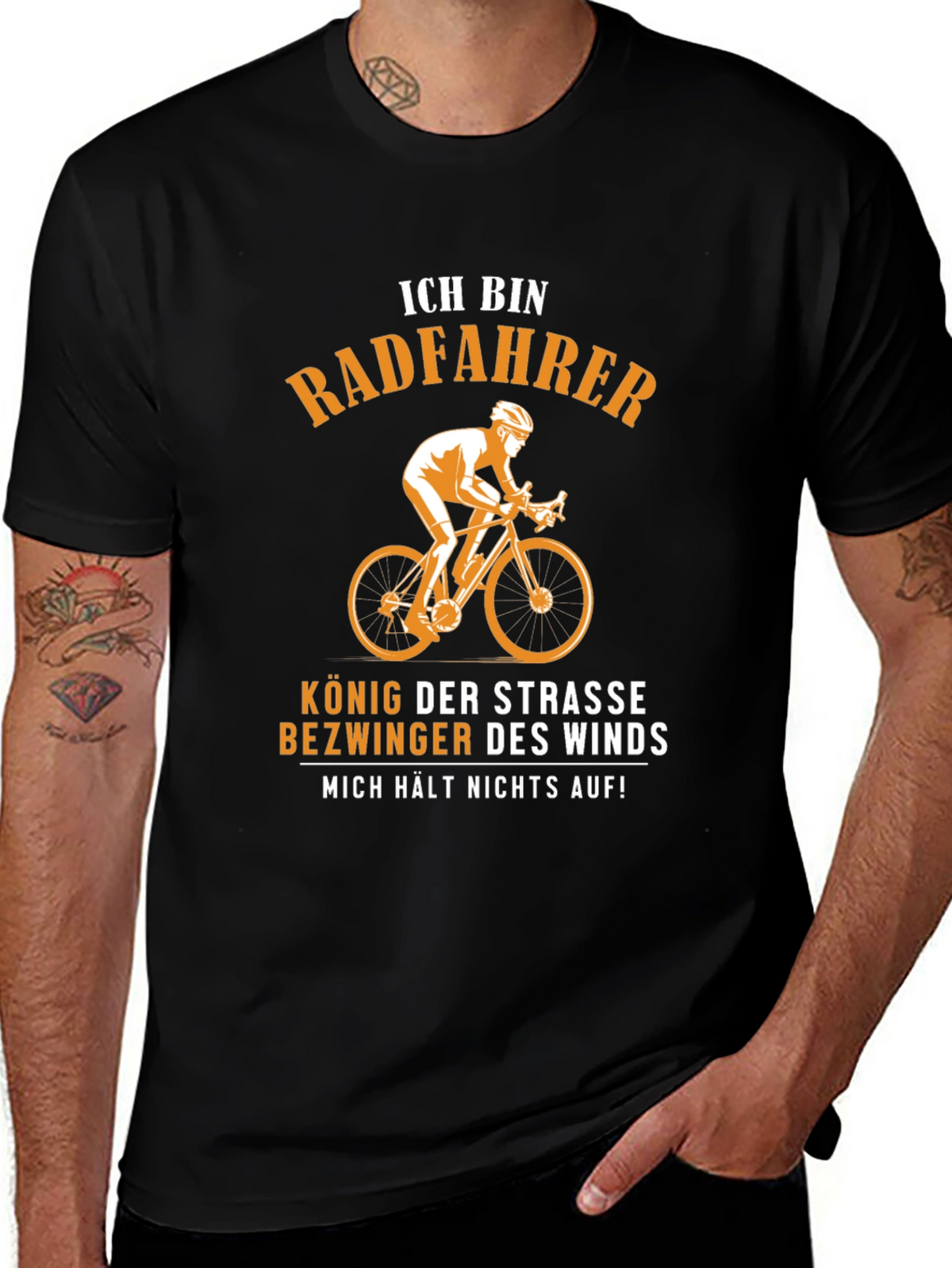 Funny German Biker T-Shirt - Ich Bin Radfahrer