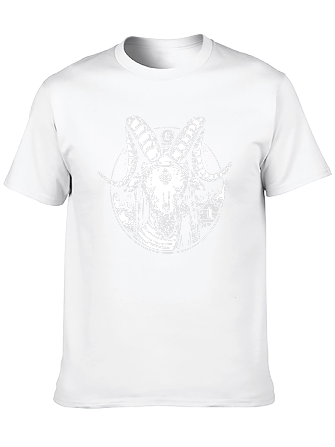 Baphomet Graphic Tee - Occult Satanic Design Black T-Shirt