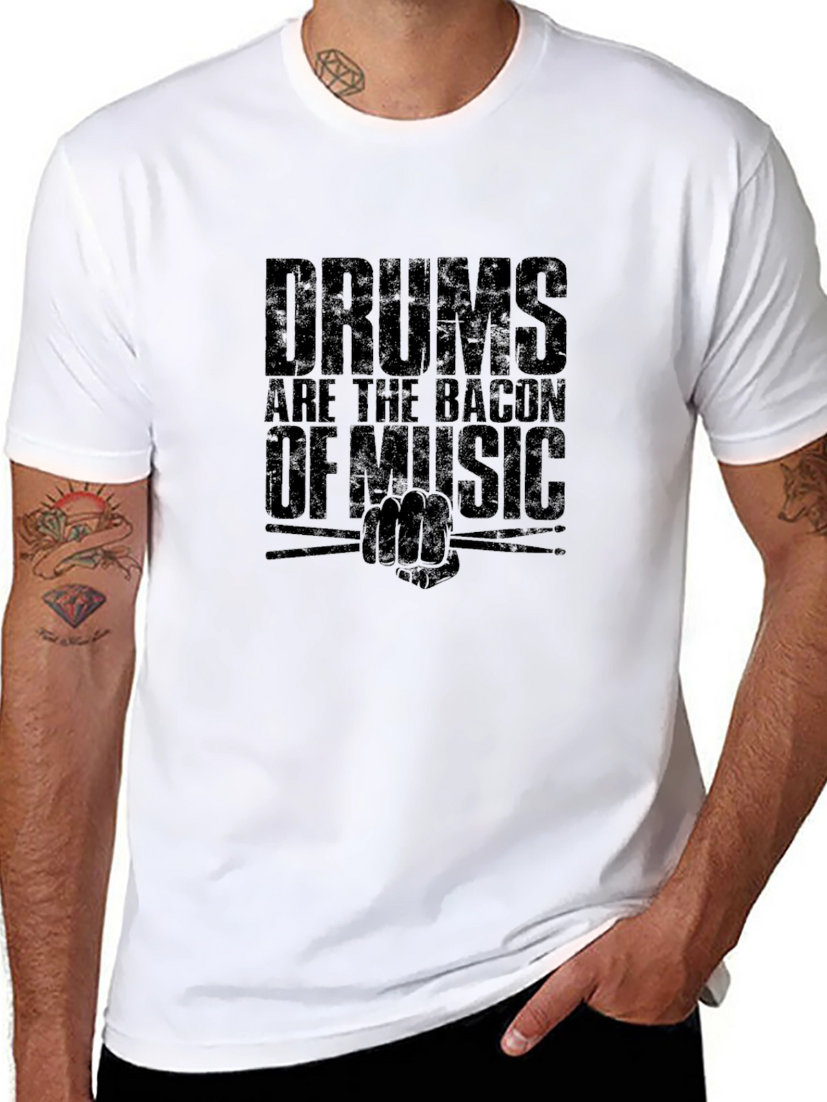 Drums are the Bacon of Music Graphic T-Shirt