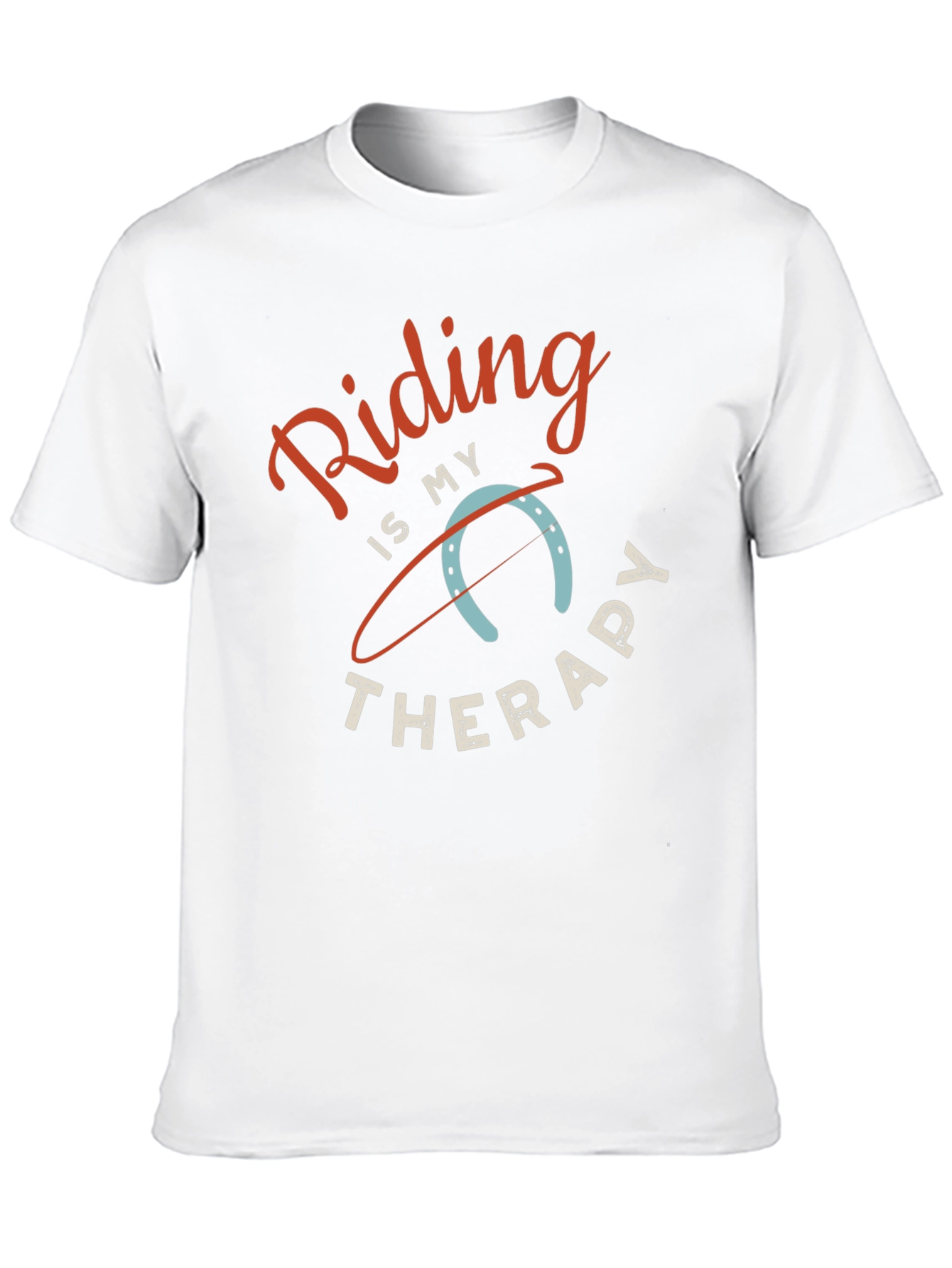 Riding is My Therapy Black Graphic T-Shirt