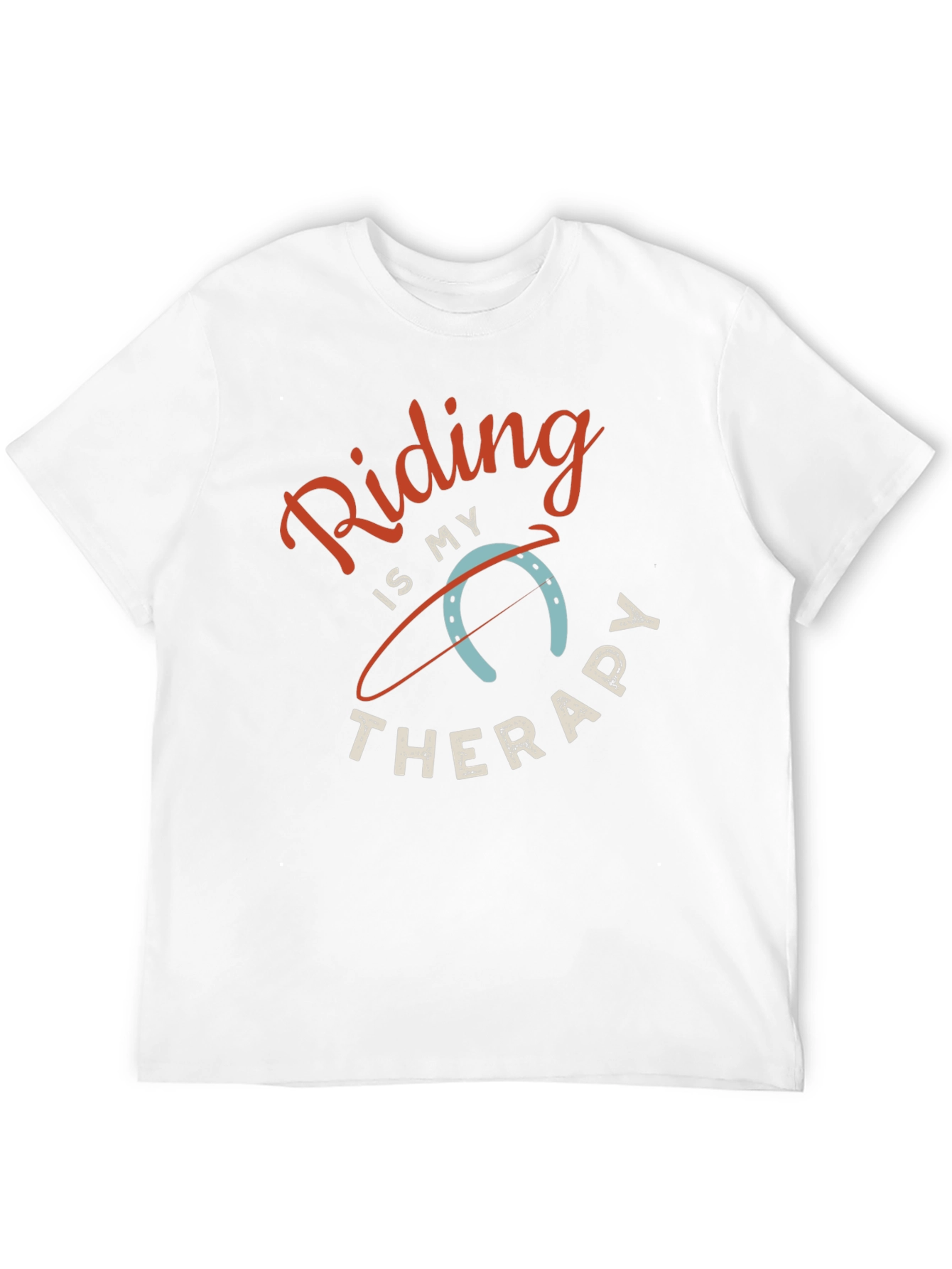 Riding is My Therapy Black Graphic T-Shirt