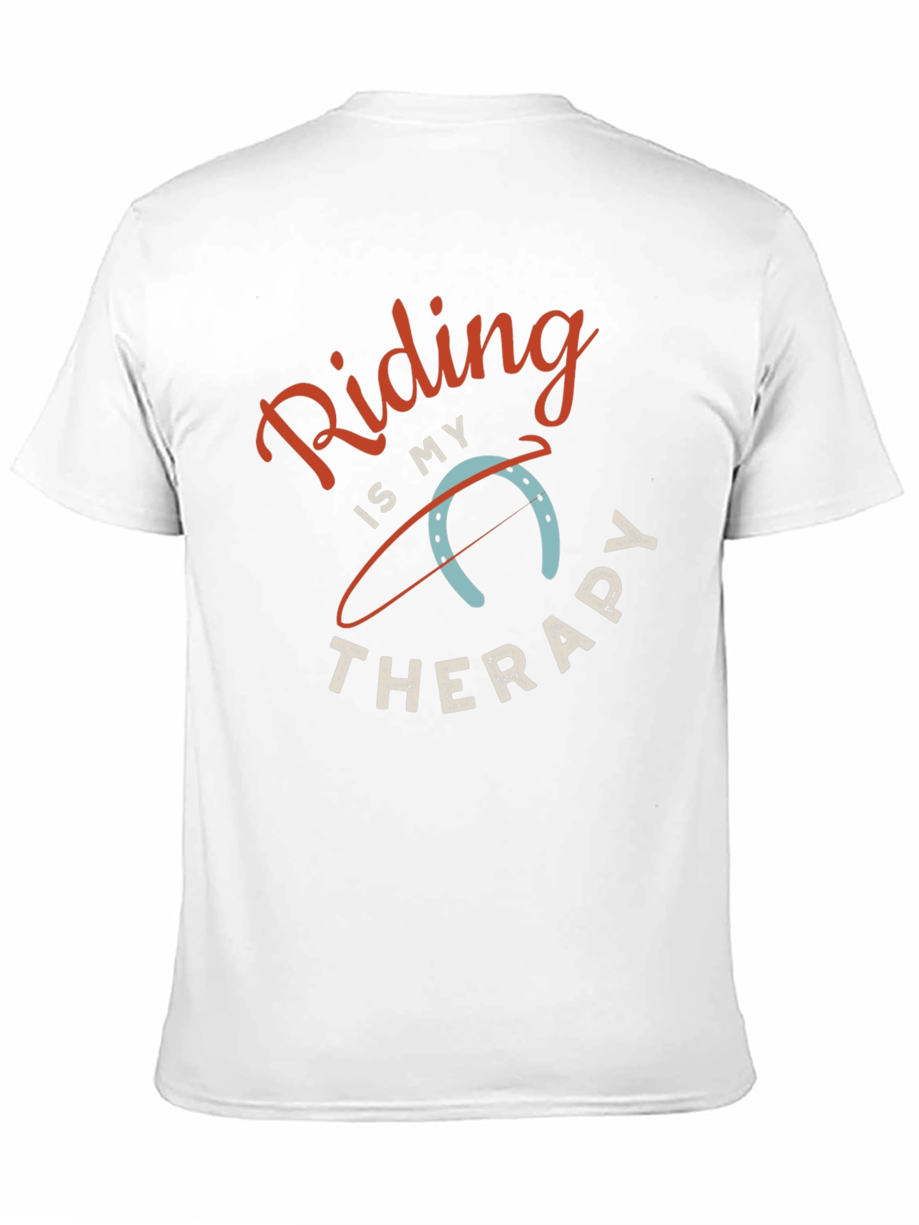 Riding is My Therapy Black Graphic T-Shirt