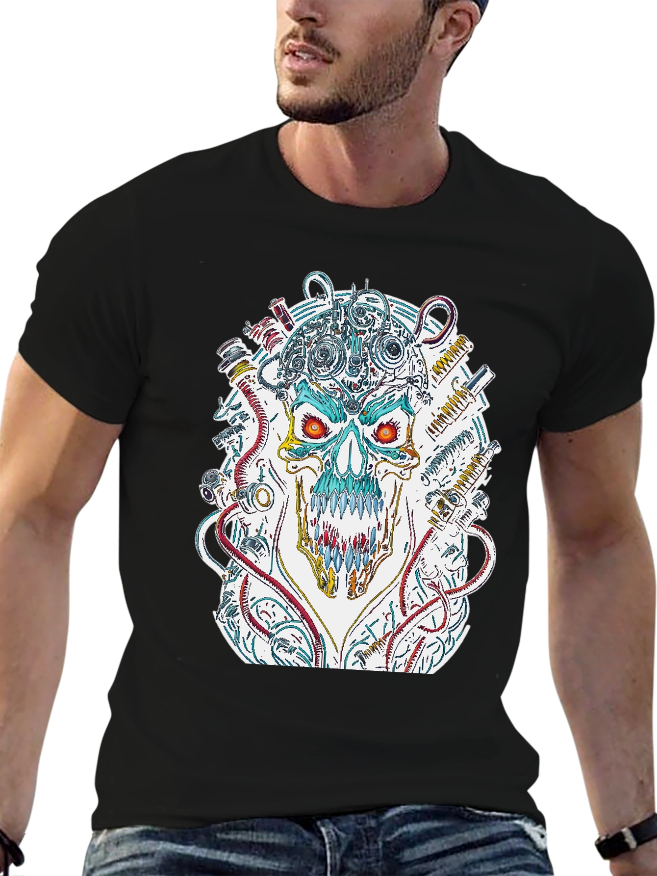 Cyberpunk Skull Graphic Tee