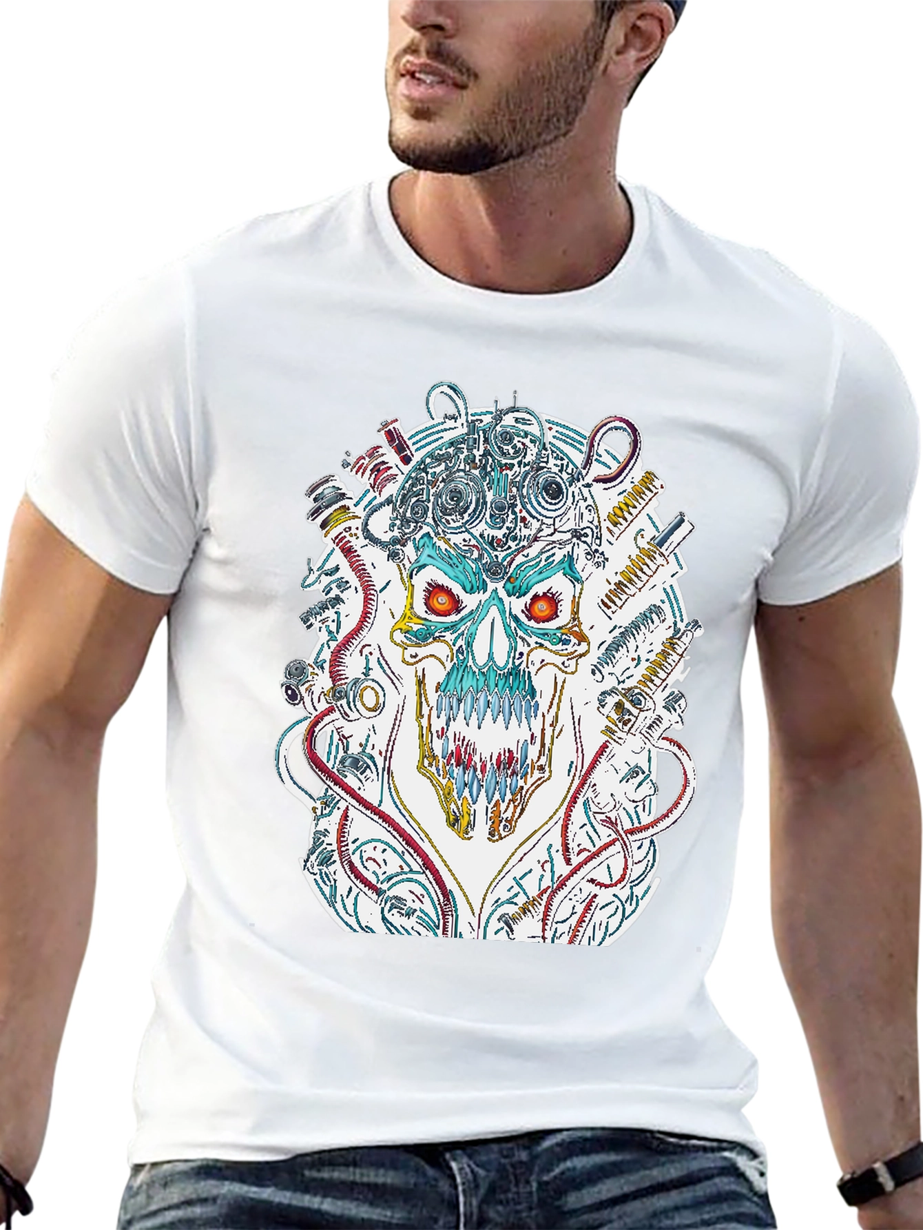 Cyberpunk Skull Graphic Tee