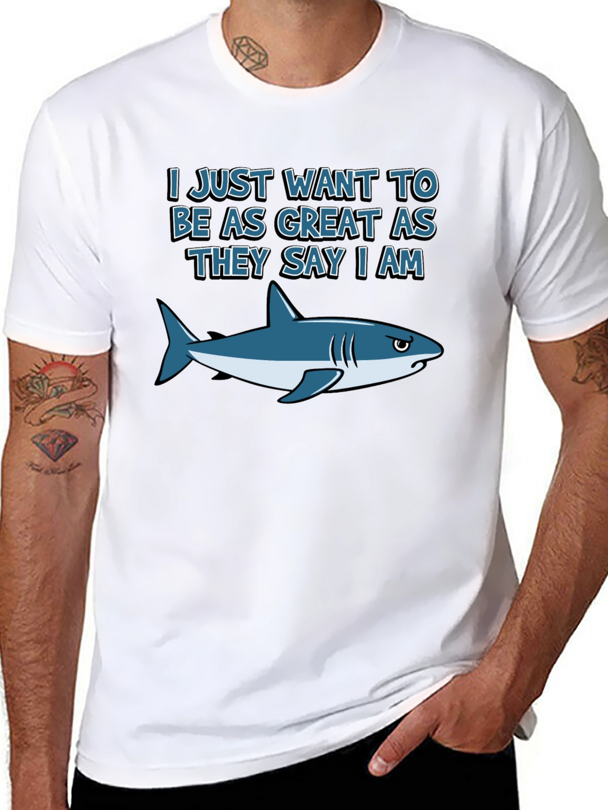Great White Shark Graphic T-Shirt - Funny Tee