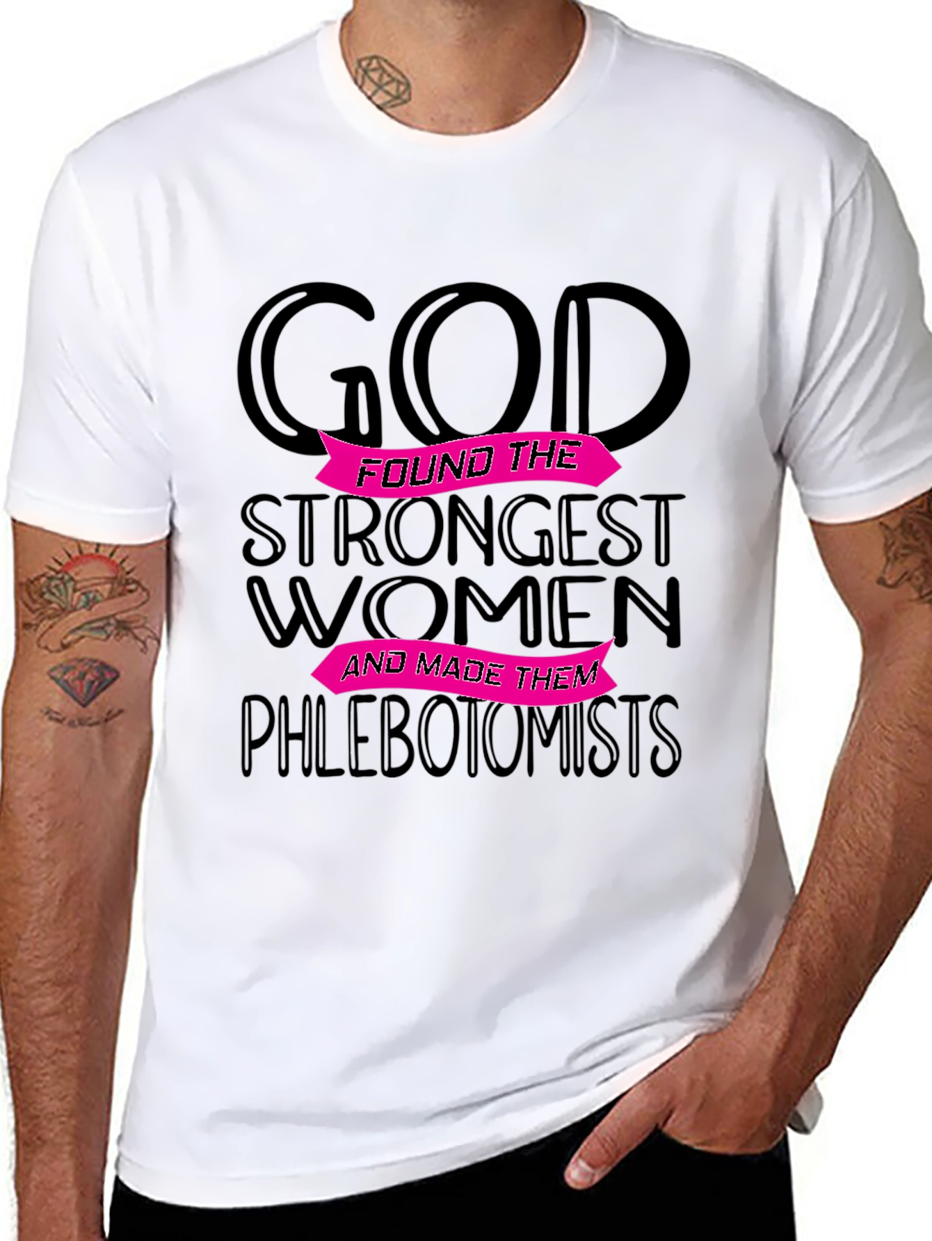 Phlebotomist Womens T-Shirt - Gods Strongest