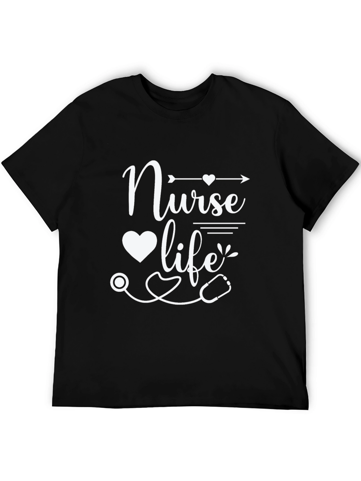 Nurse Life T-Shirt - Heart & Stethoscope Graphic Tee