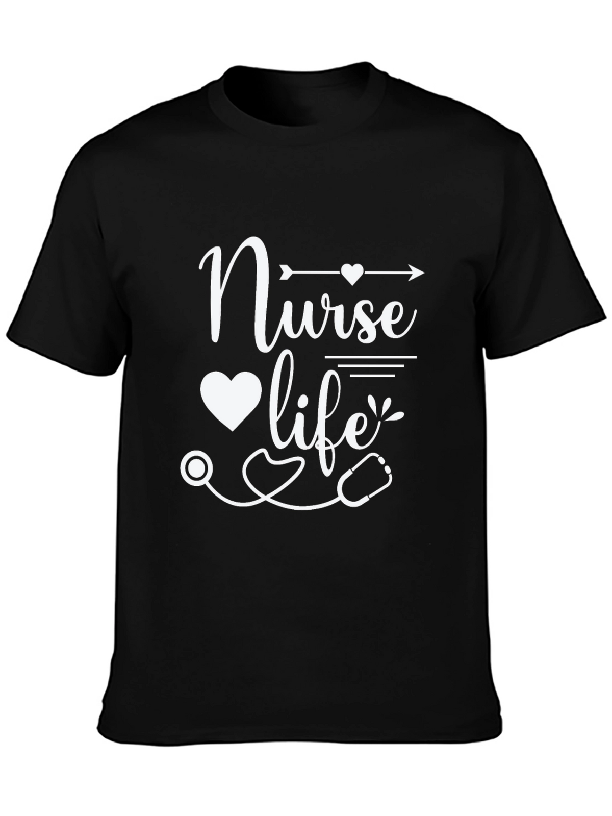 Nurse Life T-Shirt - Heart & Stethoscope Graphic Tee