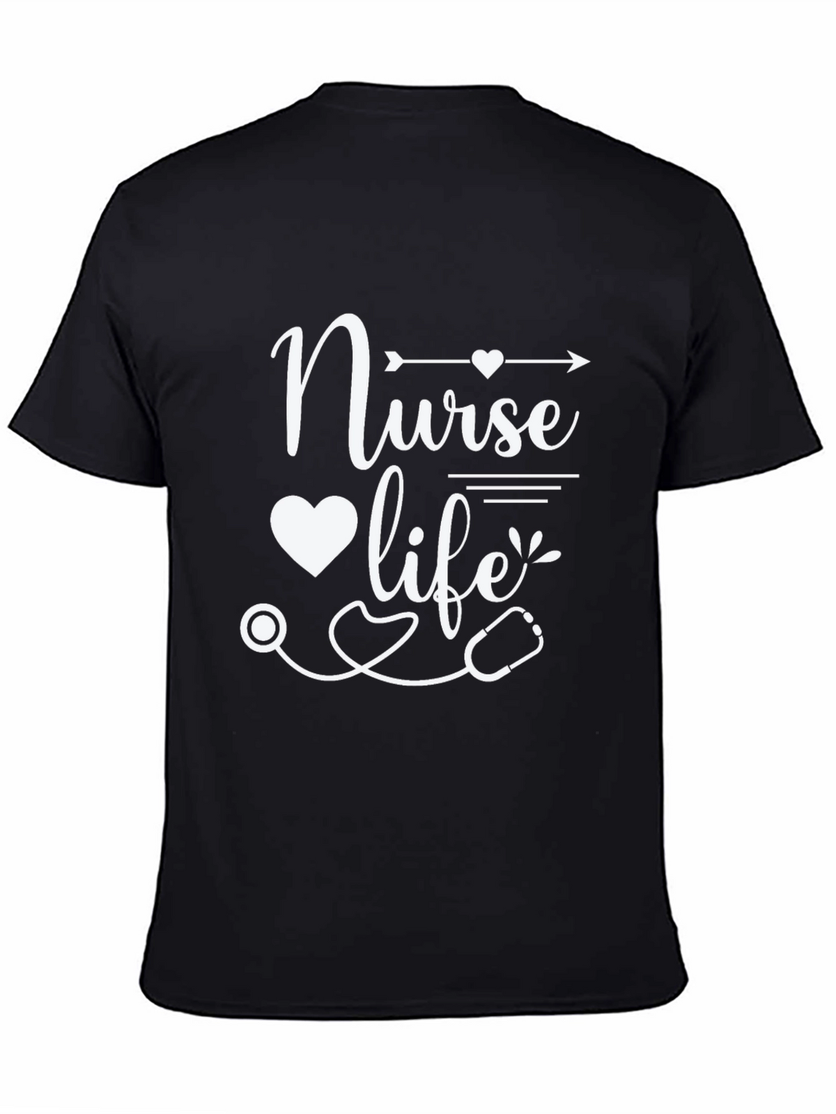 Nurse Life T-Shirt - Heart & Stethoscope Graphic Tee