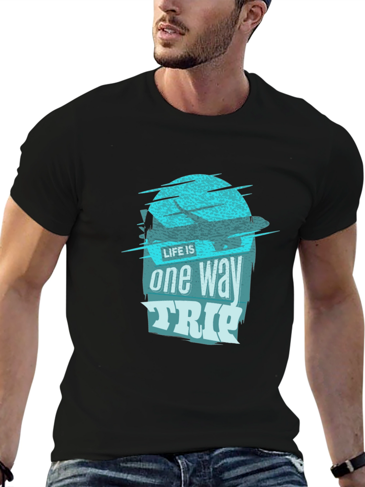 One Way Trip Graphic Tee - Black