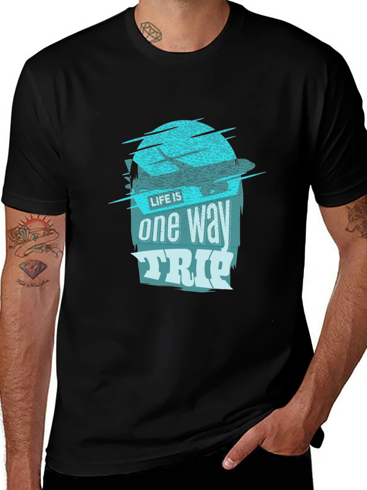 One Way Trip Graphic Tee - Black