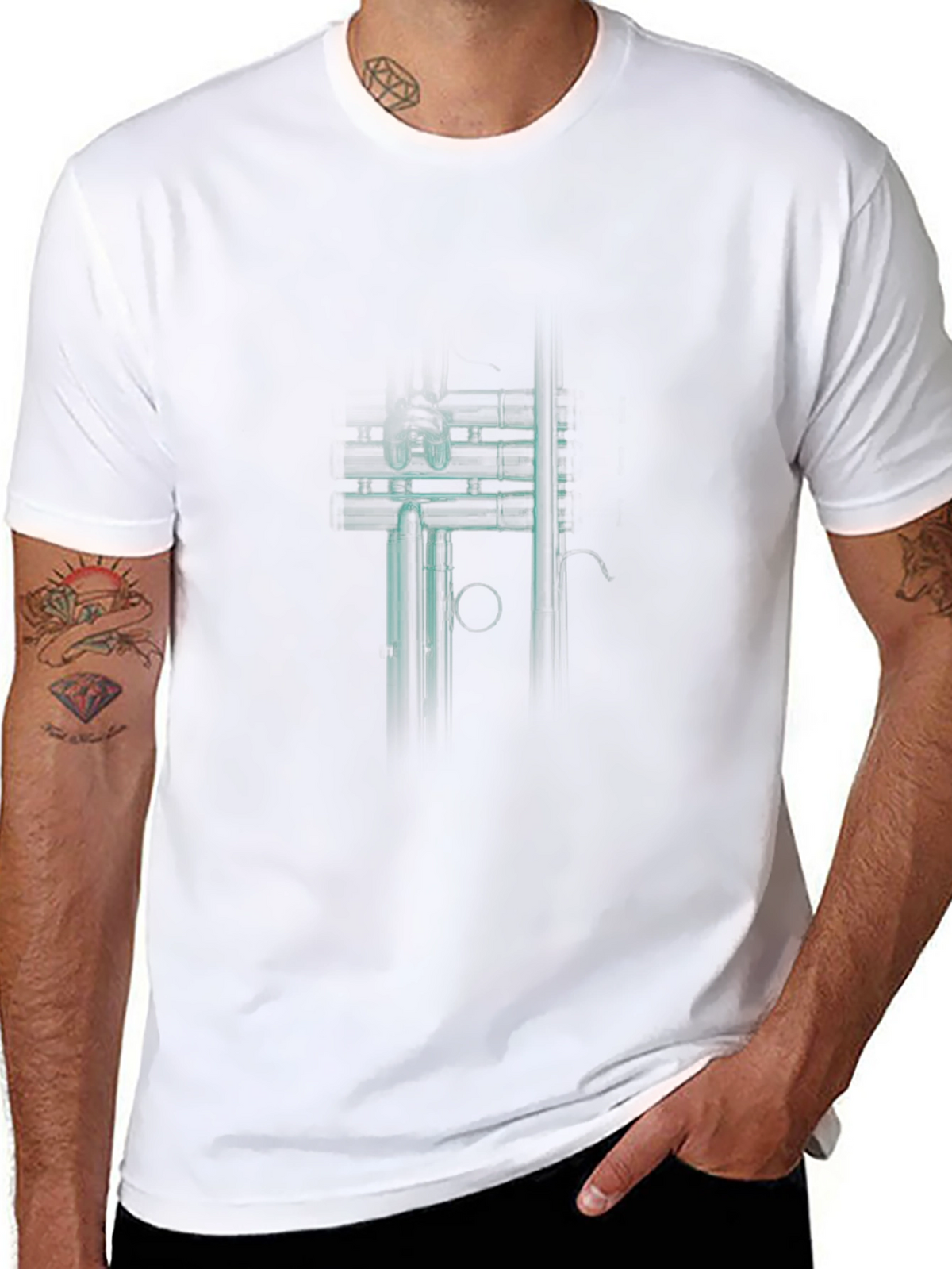 Retro Pipes Graphic Tee - Stylish Comfort