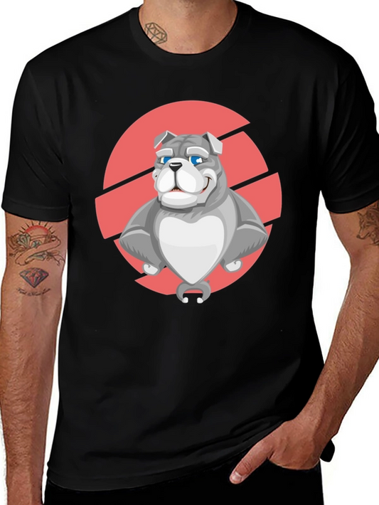 Cool Cartoon Bulldog T-Shirt - Black