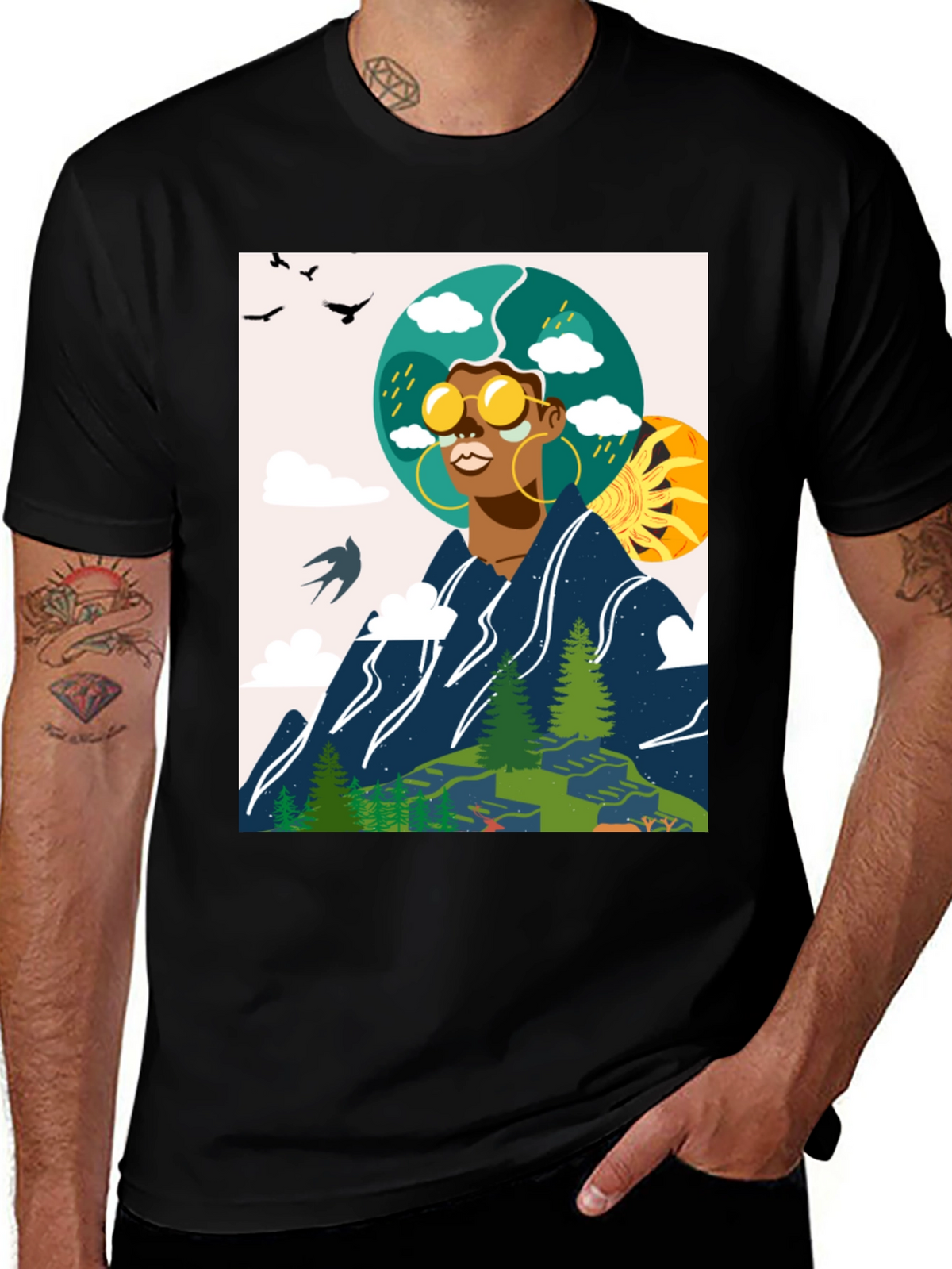 Nature Graphic Tee - Black