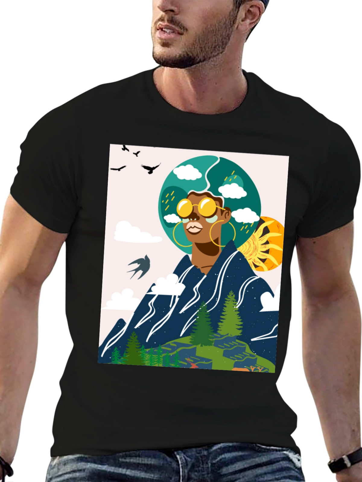 Nature Graphic Tee - Black