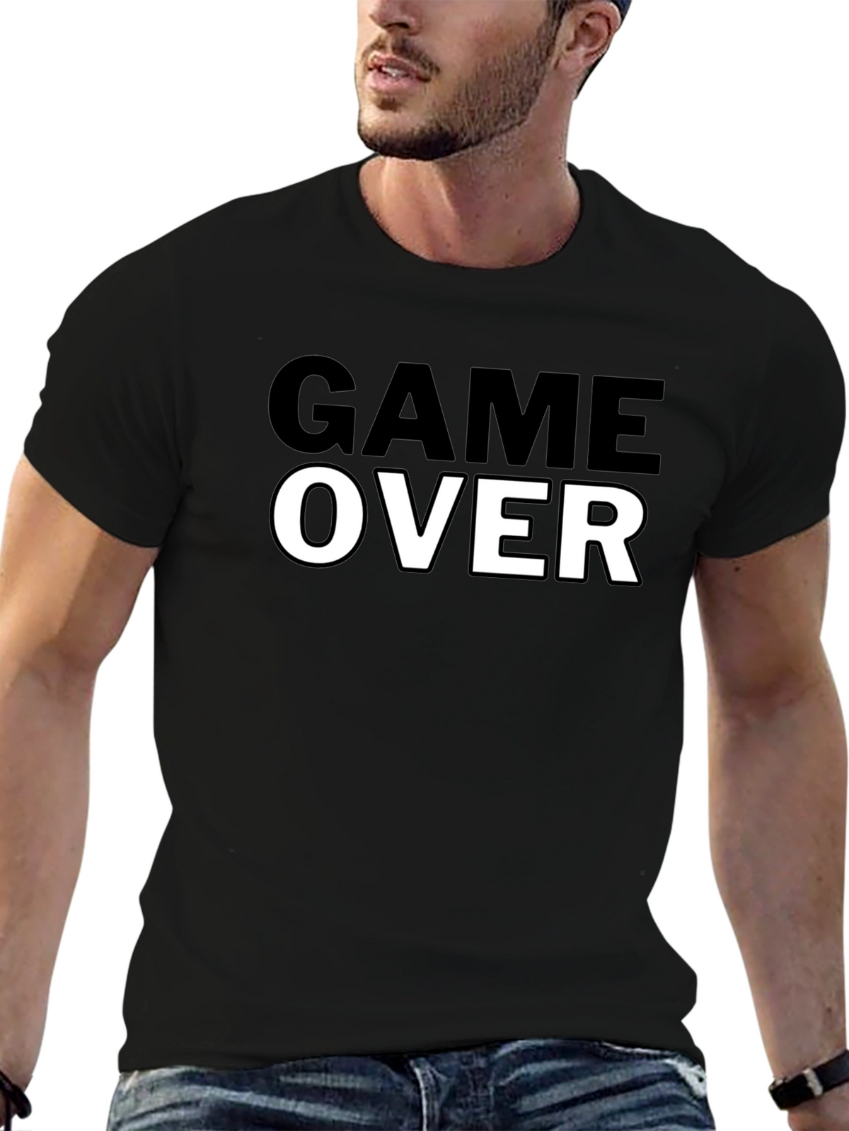 Game Over Black Graphic Tee - Gamer T-Shirt