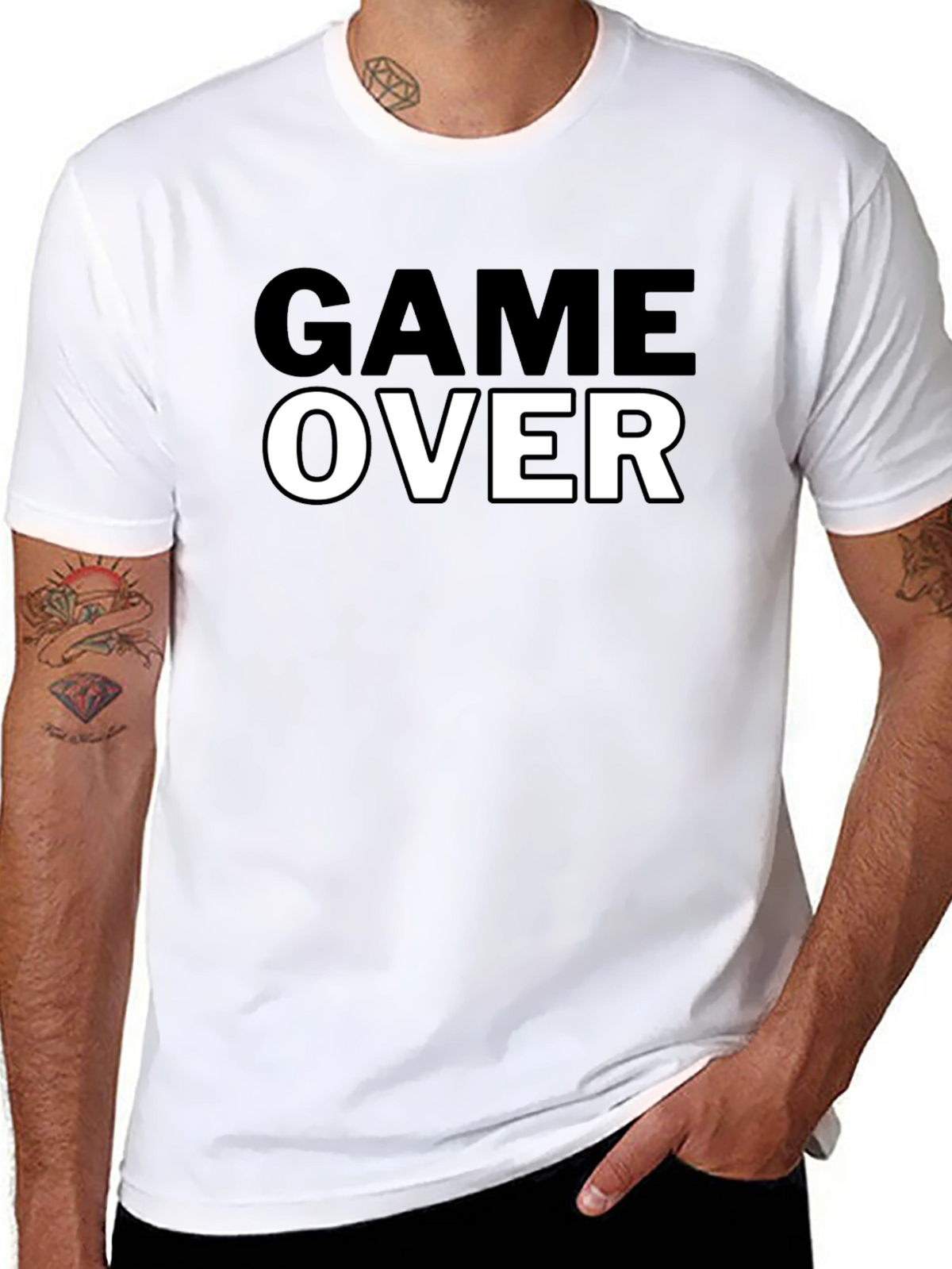 Game Over Black Graphic Tee - Gamer T-Shirt