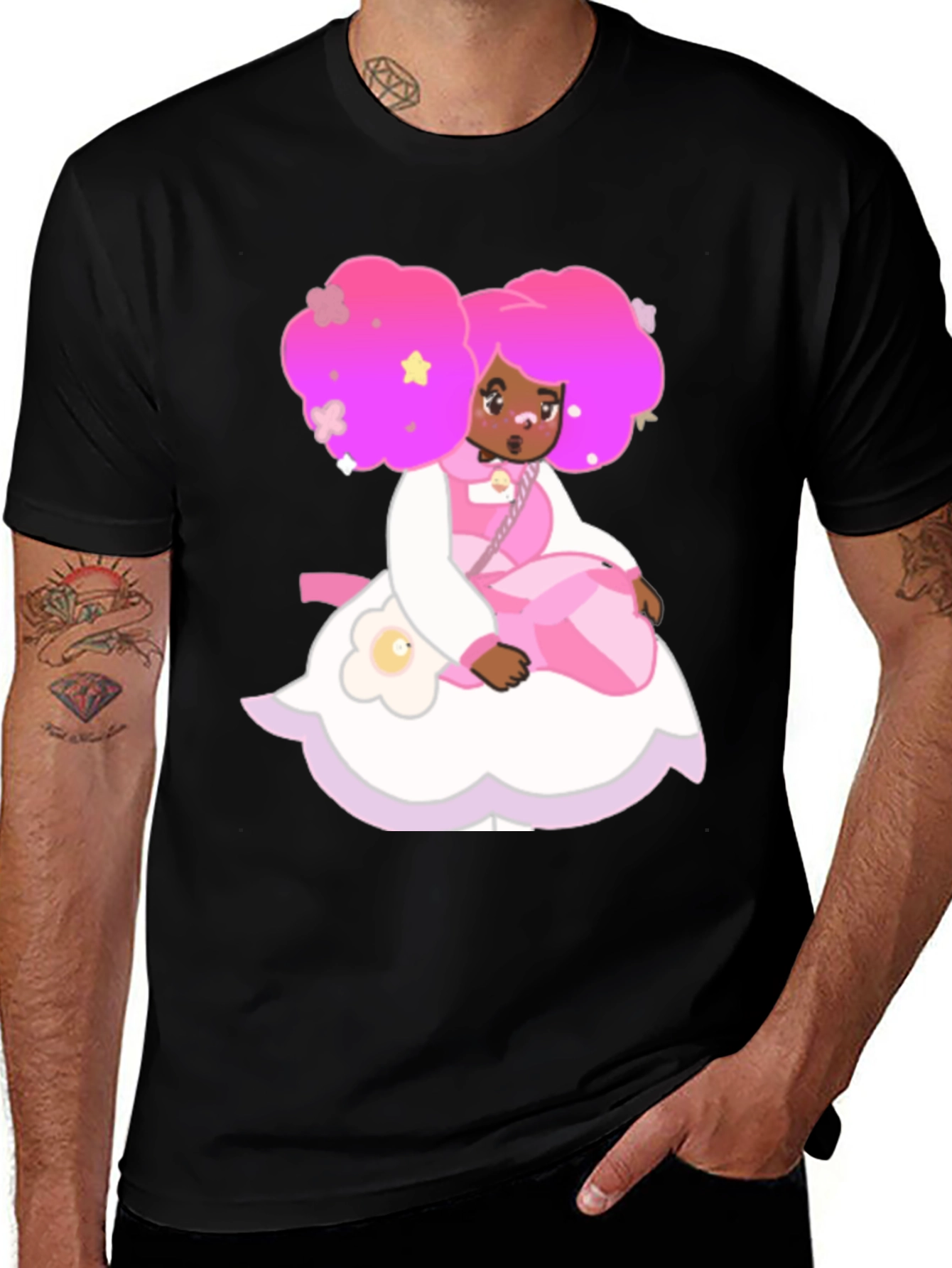 Cartoon Character Print T-Shirt