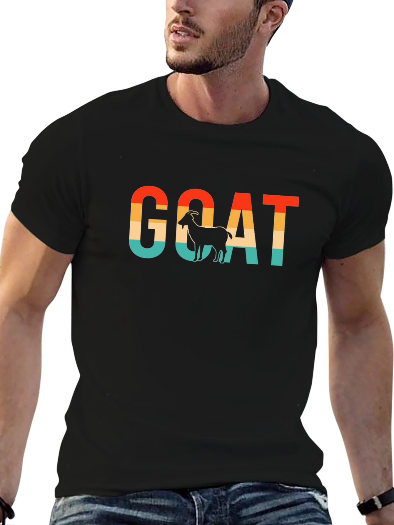Retro GOAT Graphic T-Shirt - Black