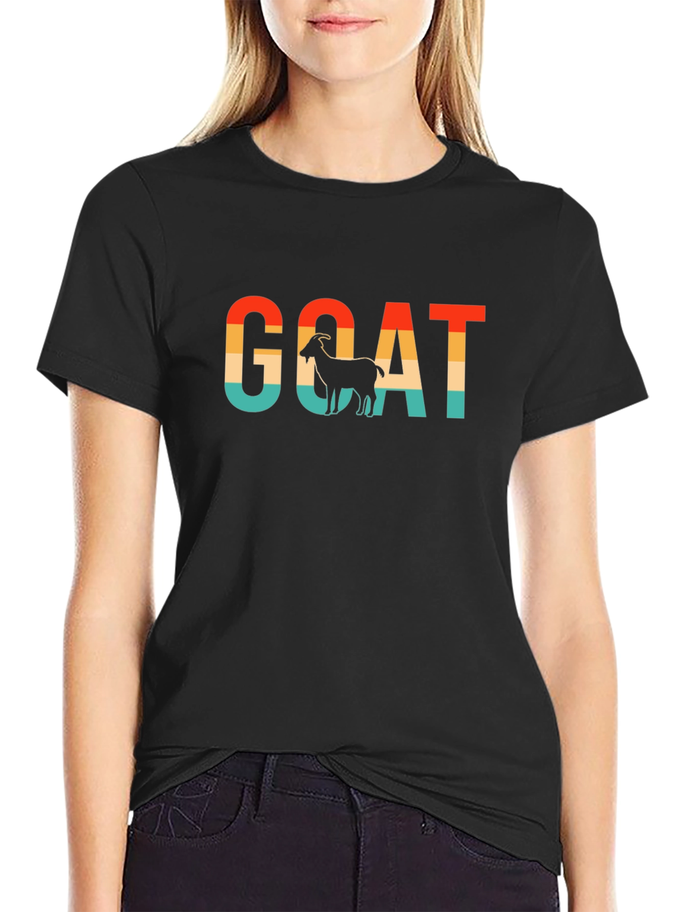 Retro GOAT Graphic T-Shirt - Black
