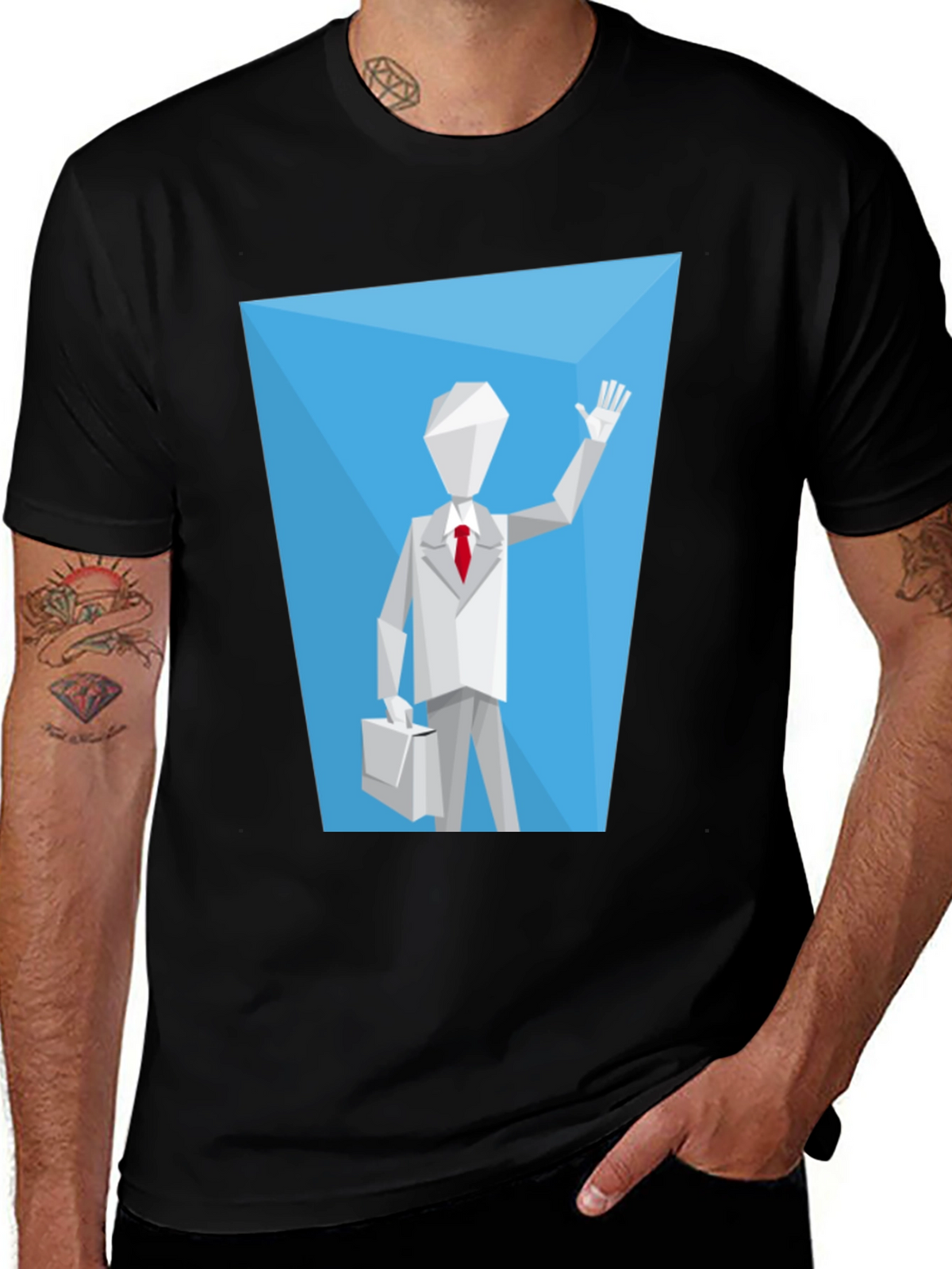 Geometric Man Graphic Tee - Modern Style