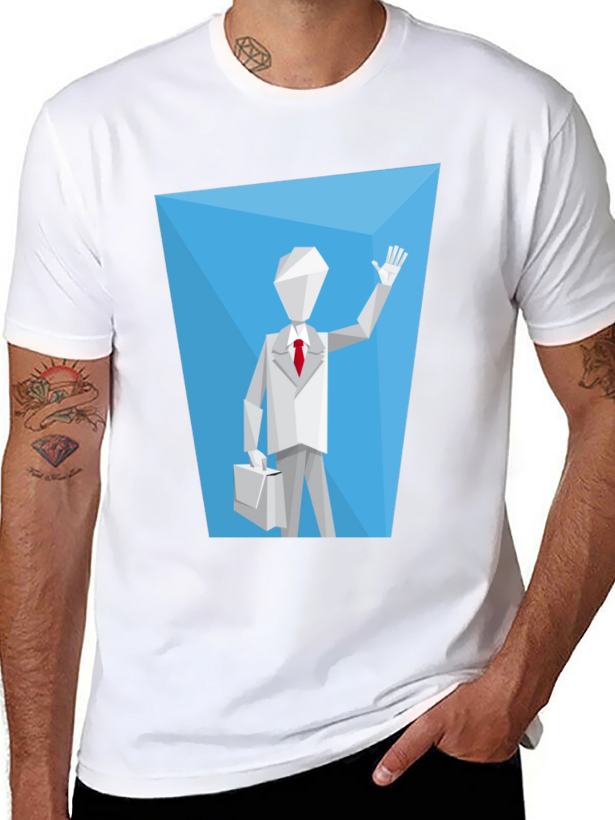 Geometric Man Graphic Tee - Modern Style