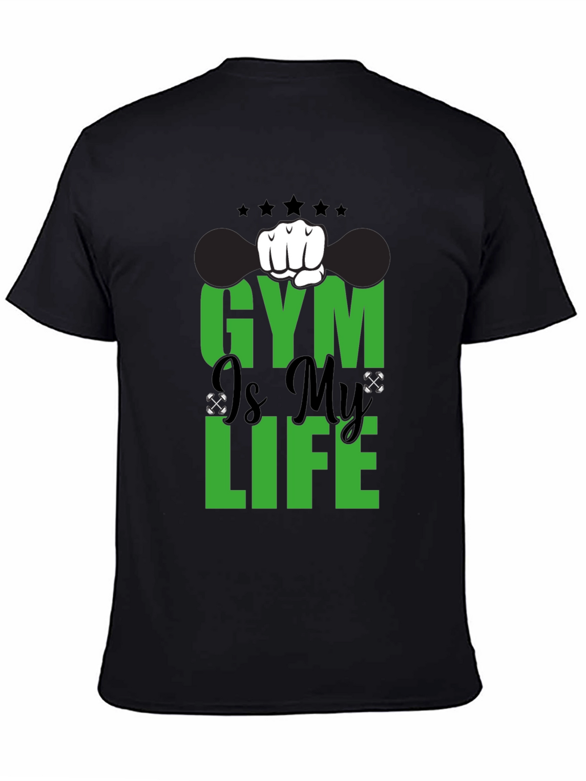 Gym is My Life Black Graphic Tee
