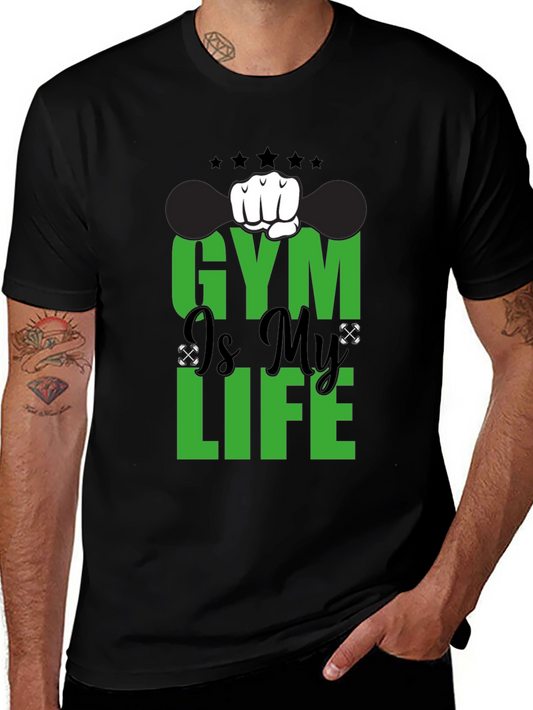 Gym is My Life Black Graphic Tee