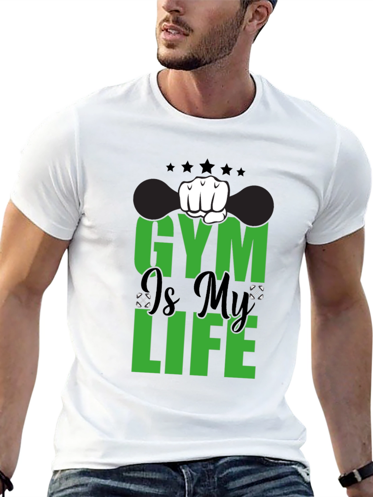 Gym is My Life Black Graphic Tee