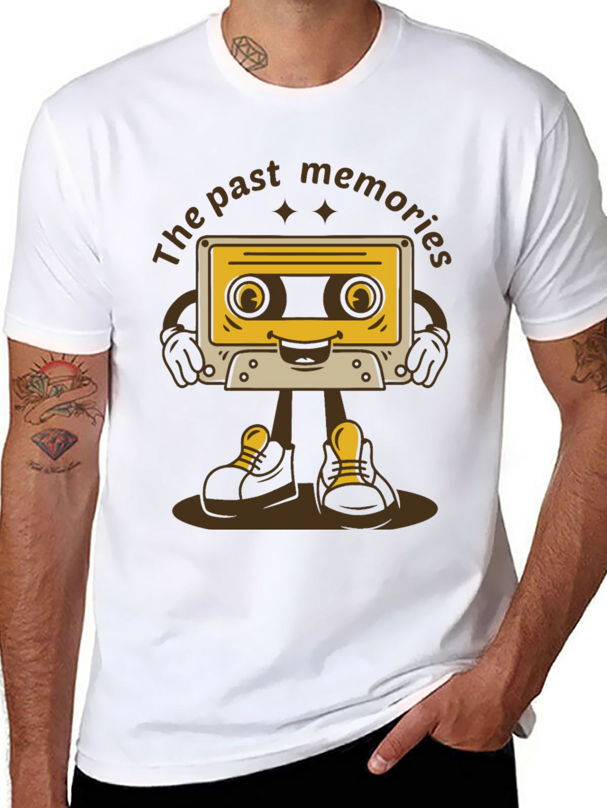 Retro Cartoon Cassette Tape T-Shirt - Past Memories