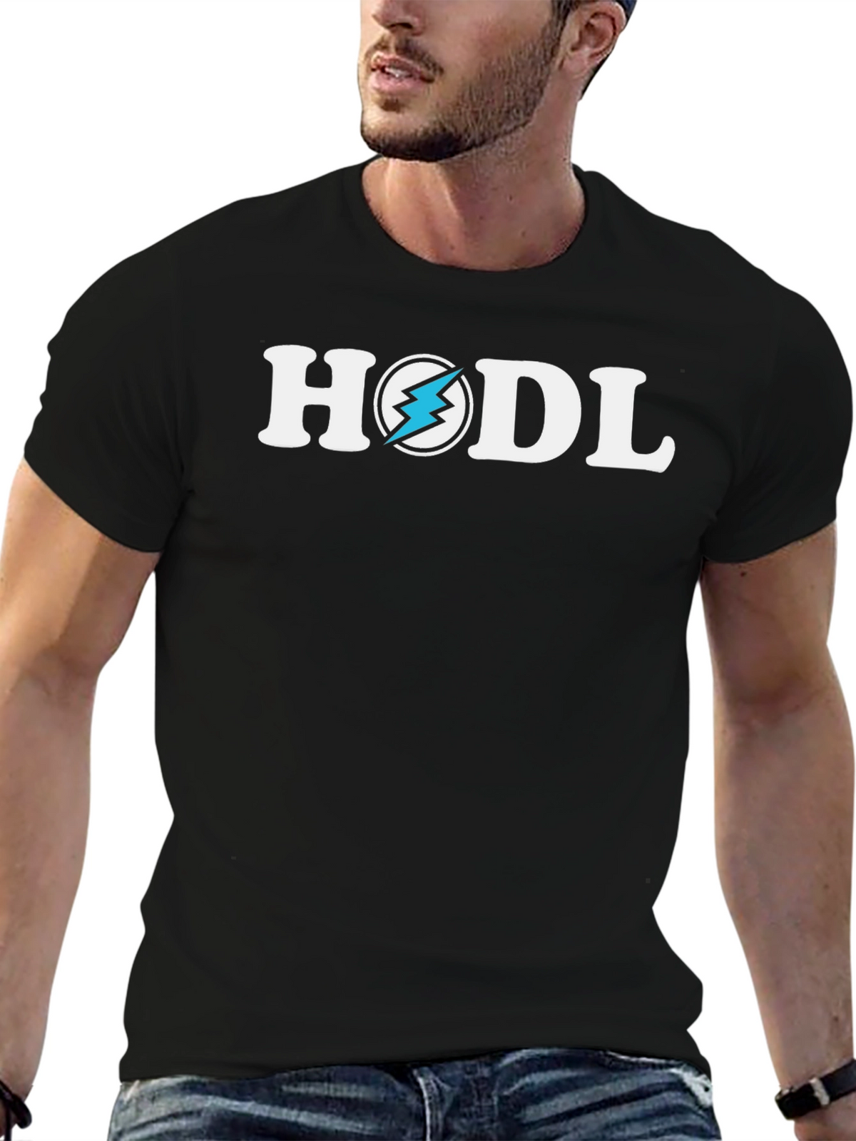 HODL Crypto T-Shirt - Lightning Bolt Design