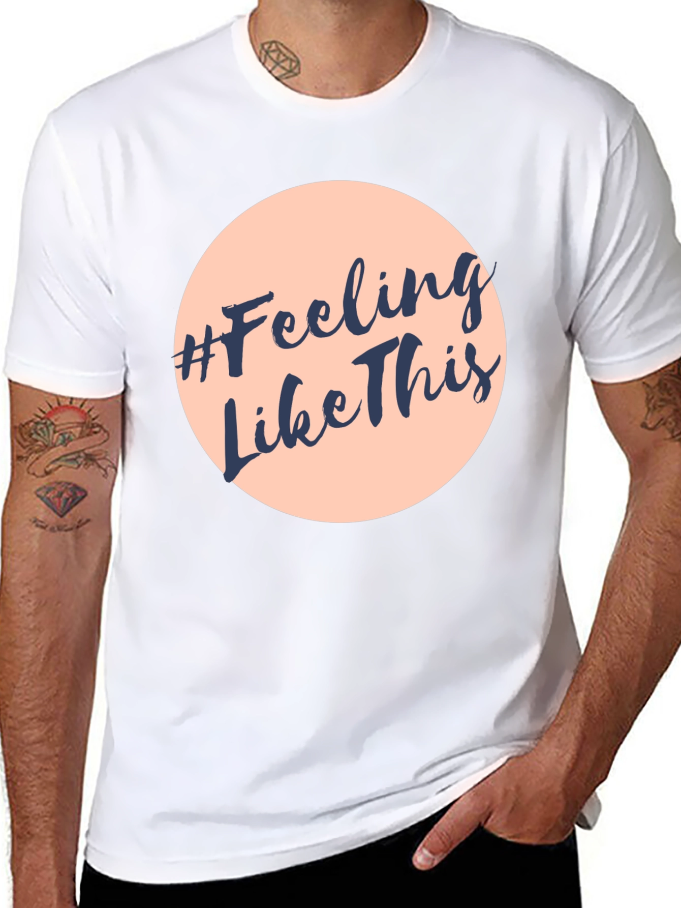 #Feeling Like This Graphic Print Crew Neck T-Shirt