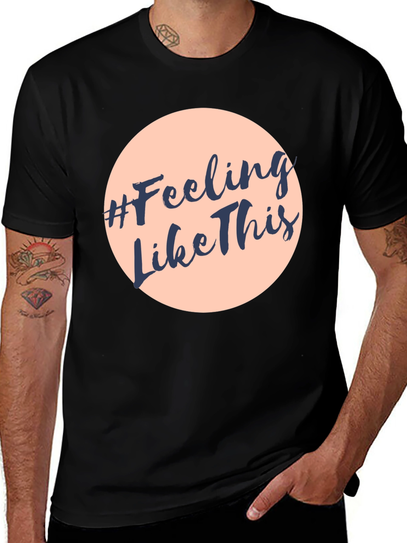 #Feeling Like This Graphic Print Crew Neck T-Shirt