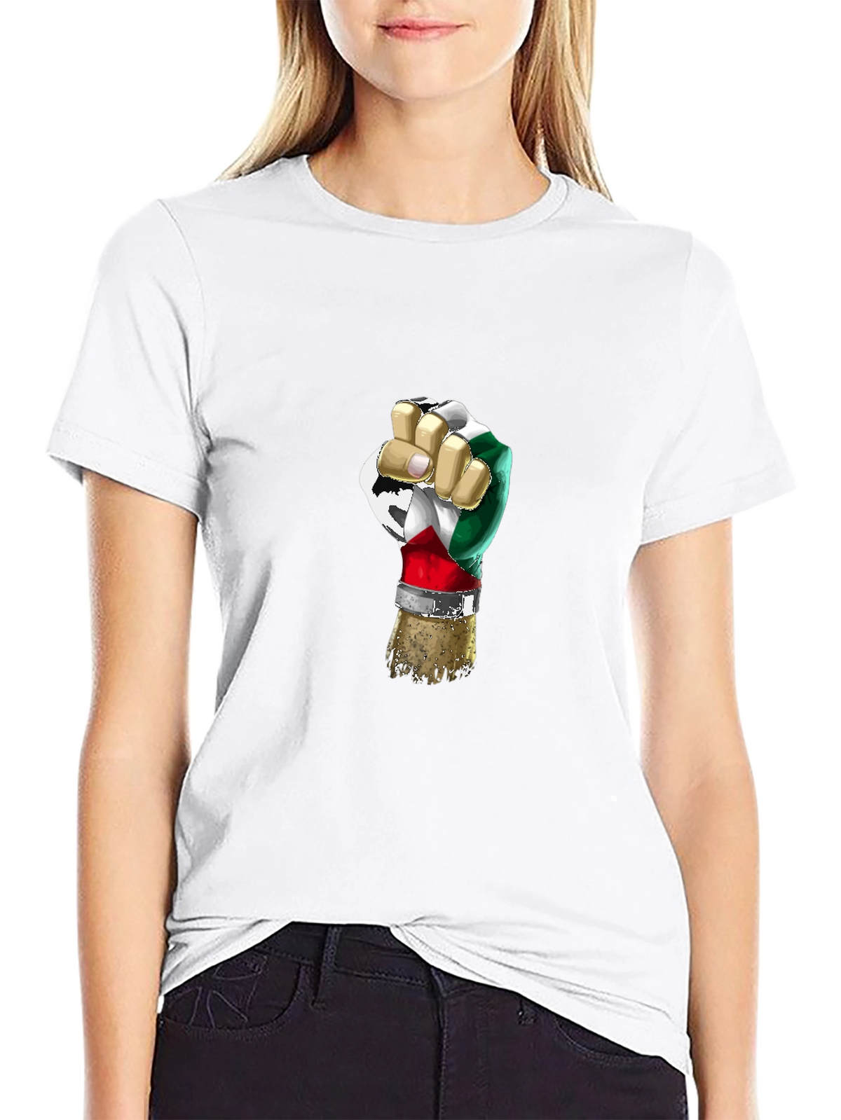 Power Fist Italy Flag Graphic T-Shirt