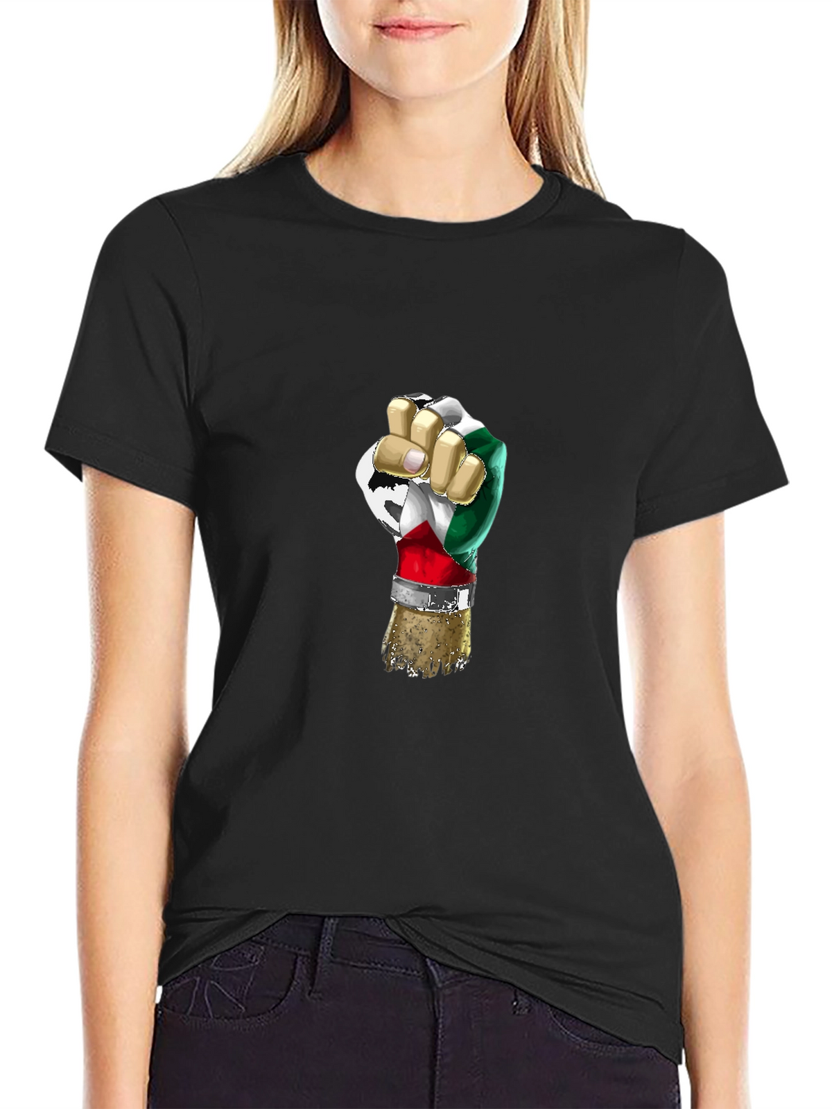 Power Fist Italy Flag Graphic T-Shirt