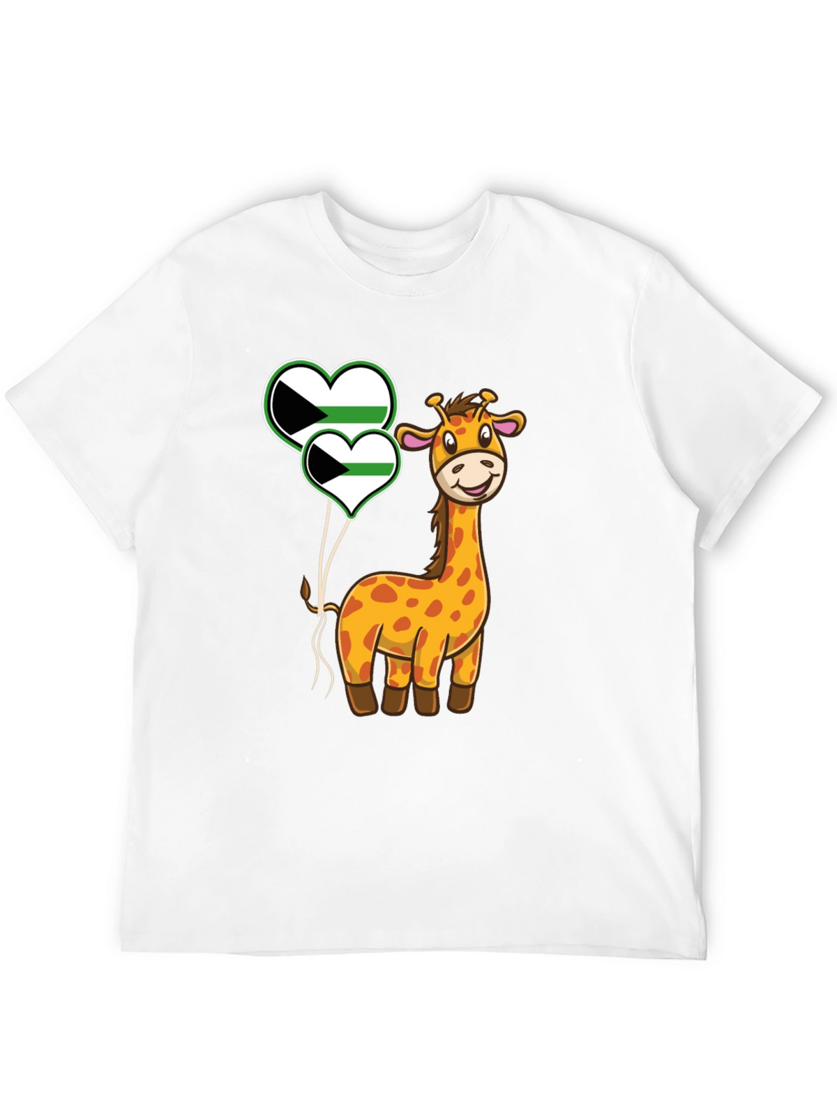 Giraffe and Demisexual Pride Heart Balloons T-Shirt