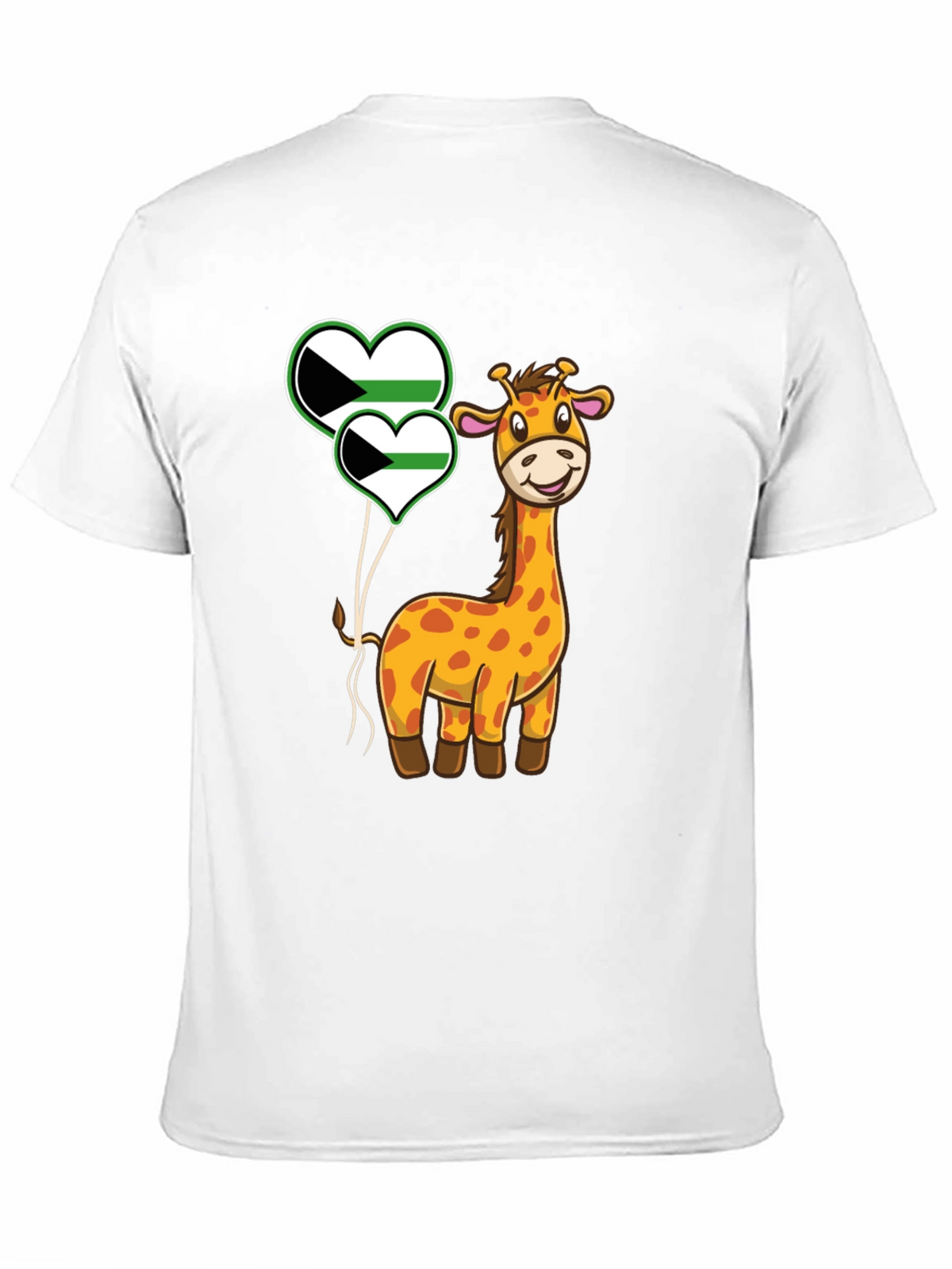 Giraffe and Demisexual Pride Heart Balloons T-Shirt