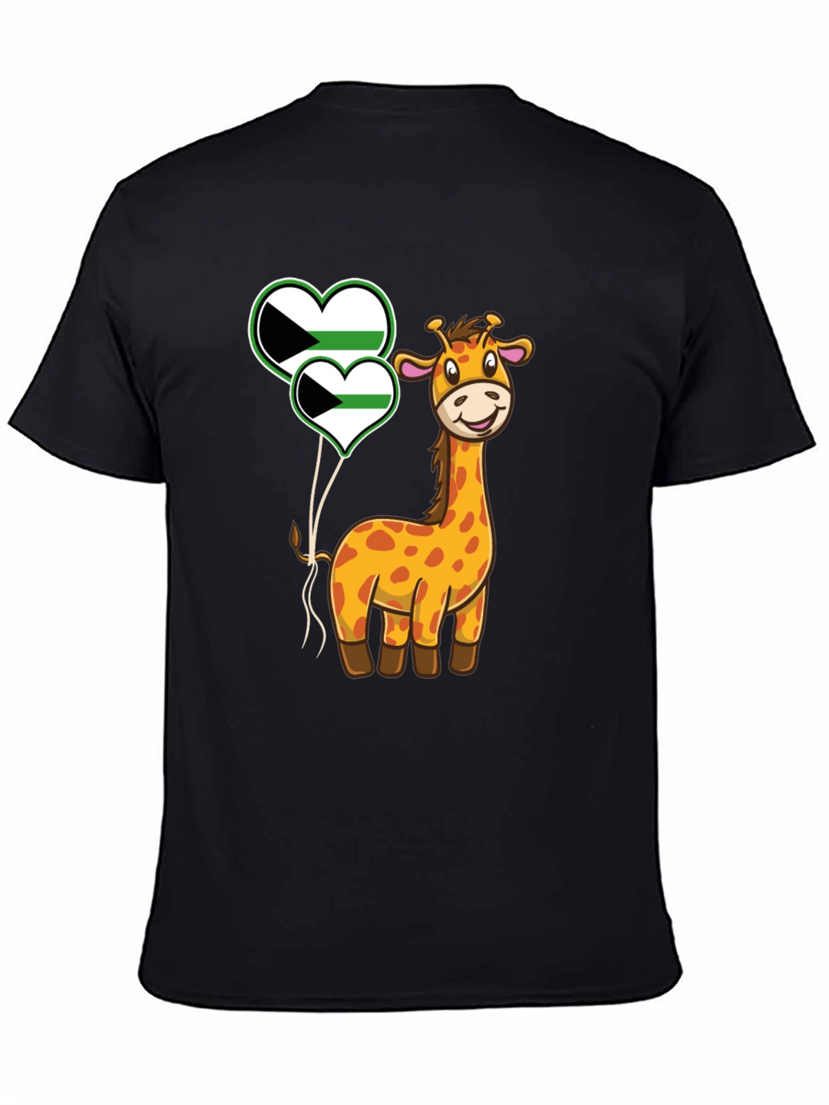 Giraffe and Demisexual Pride Heart Balloons T-Shirt