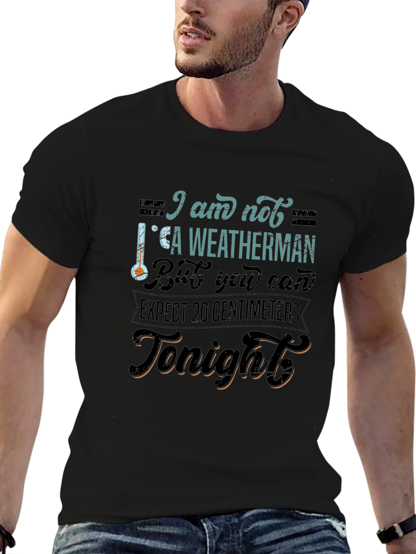 Funny Weatherman Graphic Tee - Expect 20 Centimeters