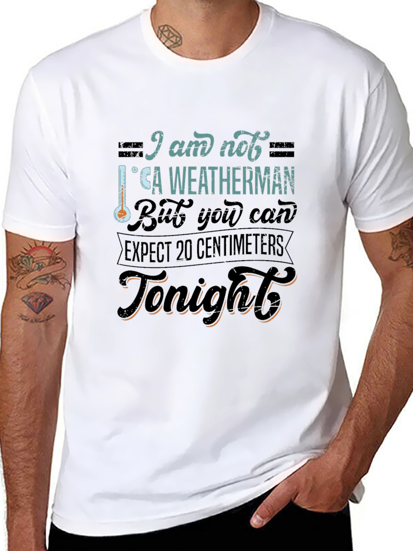 Funny Weatherman Graphic Tee - Expect 20 Centimeters
