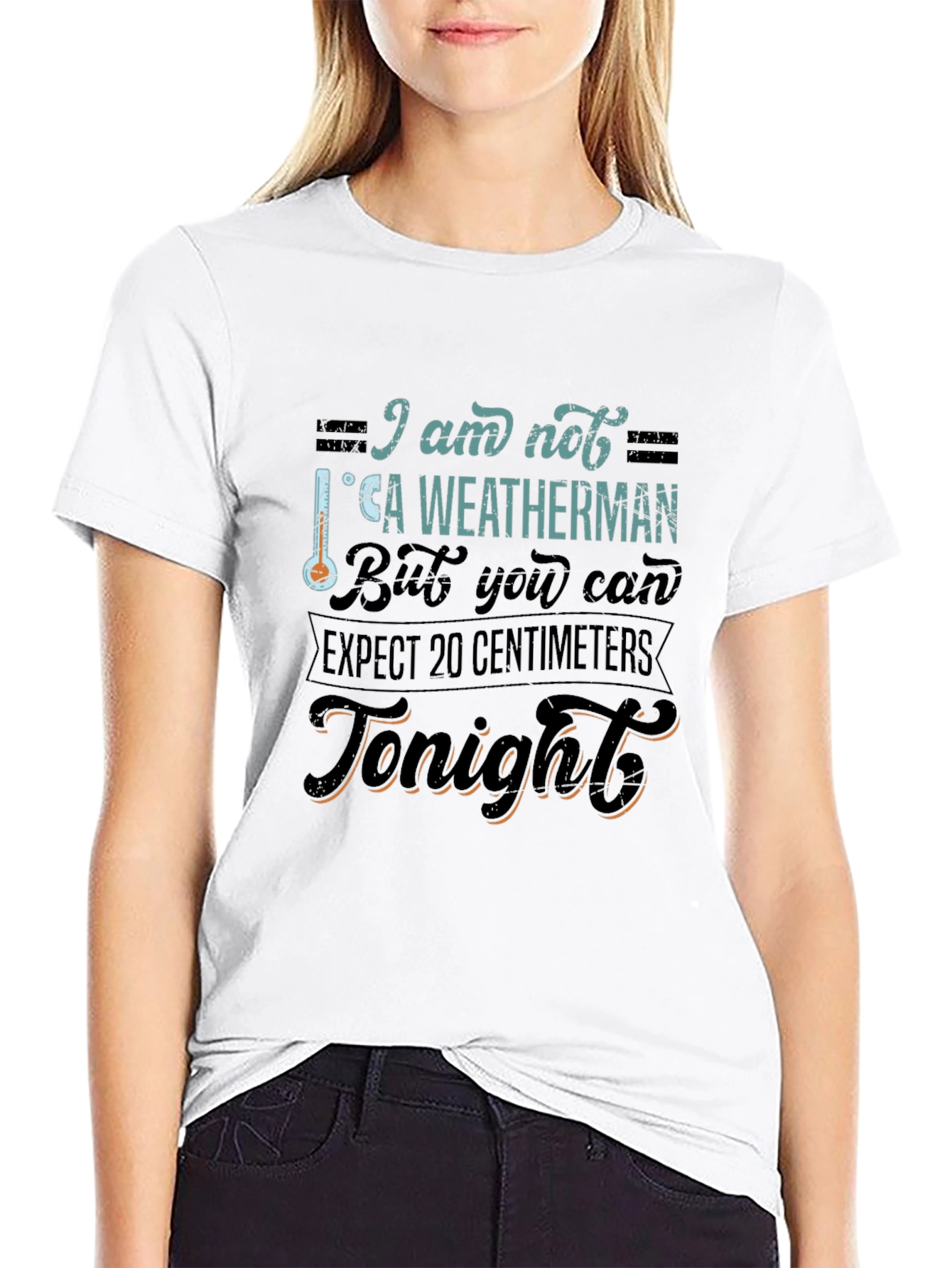 Funny Weatherman Graphic Tee - Expect 20 Centimeters