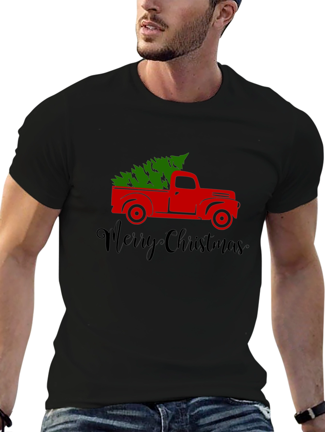Christmas Truck T-Shirt: Holiday Tree Graphic Tee