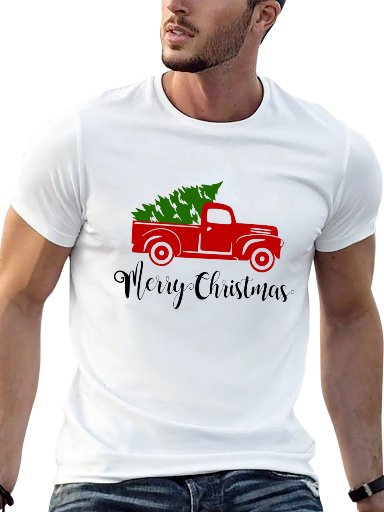 Christmas Truck T-Shirt: Holiday Tree Graphic Tee
