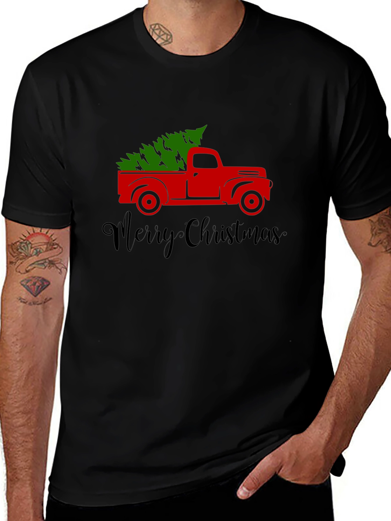 Christmas Truck T-Shirt: Holiday Tree Graphic Tee
