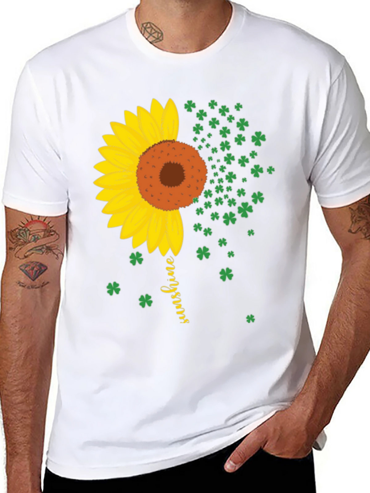 Sunflower Shamrock Graphic Tee - Lucky Sunshine Shirt