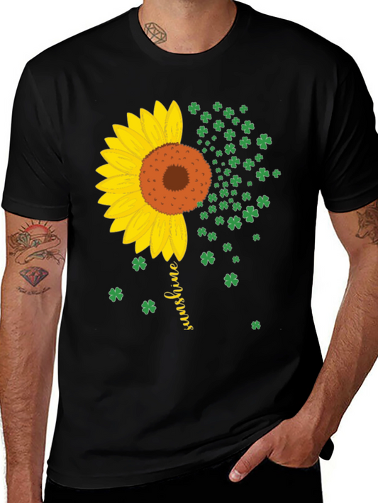 Sunflower Shamrock Graphic Tee - Lucky Sunshine Shirt